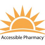 Welcome to Accessible Pharmacy Services for the Blind - This is our logo. It is an orange sunburst wit the words Accessible Pharmacy below it
